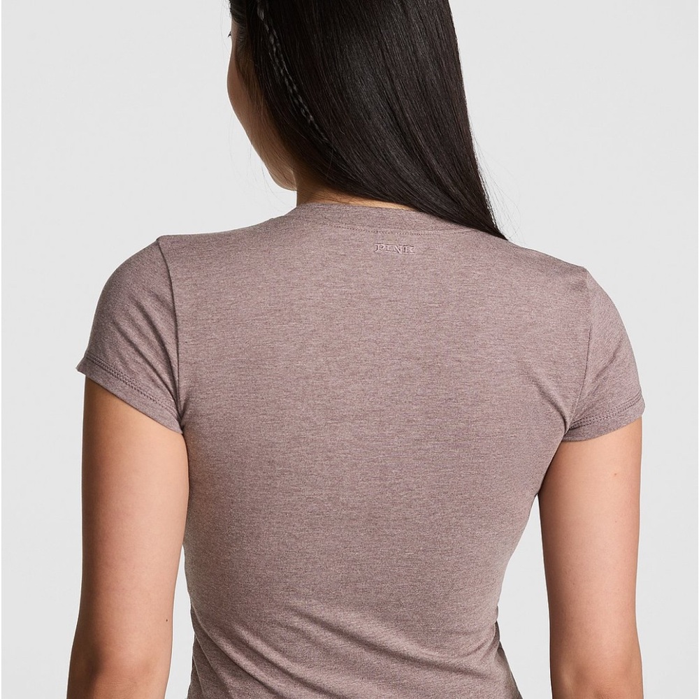 VS PINK ALL DAY COTTON PLUNGE CROPPED TOP - Picture 2 of 6